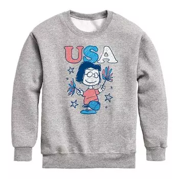 Мальчики 8–20 лет Peanuts Marcie Pom Poms США, флис Licensed Character, цвет Heather Gray