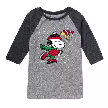 Мальчики 8–20 лет Peanuts Snoopy Holiday реглан Licensed Character