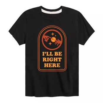 Мальчики 8–20 лет восточноевропейского времени. Футболка с рисунком «Ill Be Right Here Hands» Licensed Character, черный