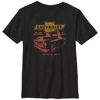 Мальчики Chevrolet Motor Division Est. Футболка с рисунком хаски 1911 года Licensed Character, черный