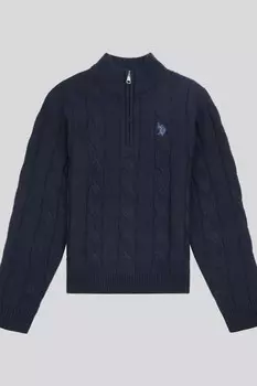 Мальчики джемпер с воронкообразным вырезом U.S. Polo Assn, синий