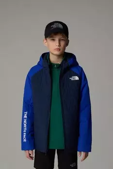Мальчики никогда не остановятся на синтетической куртке The North Face, синий