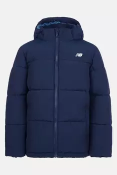 Мальчики с широкими перегородками пуховое пальто New Balance, синий