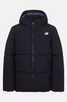 Мальчики с широкими перегородками пуховое пальто New Balance, черный