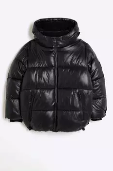 Мальчики, тяжелое пуховое пальто River Island, черный