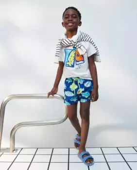 Мальчишеские шорты-бермуды радость с рыбой Kids El Corte Ingls, синий