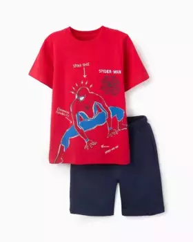 Мальчишеский комплект из футболки Человека-паука и бермудских шорт Zippy, красный