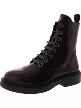 MALAYA LACE UP женские кожаные ботинки на молнии/шнурке Combat & Lace-Up DKNY, цвет high shine bordeaux