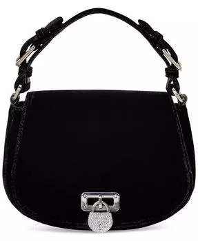 Маленькая бархатная сумка через плечо Tanner Lauren Ralph Lauren, черный