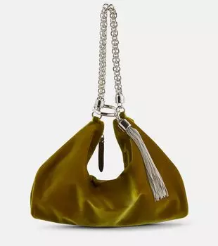 Маленькая бархатная сумка-тоут callie Jimmy Choo, желтый