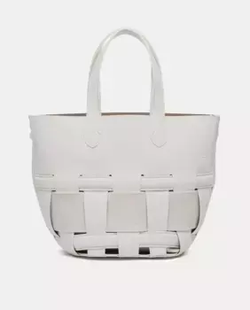 Маленькая белая плетеная сумка-шопер Abbacino, белый