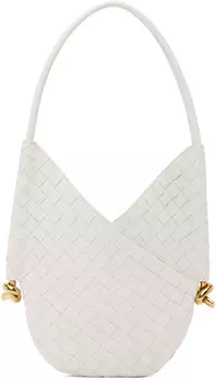 Маленькая белая сумка на плечо Solstice Bottega Veneta