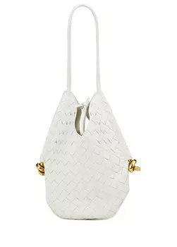 Маленькая белая женская кожаная сумка solstice Bottega Veneta