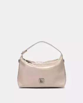 Маленькая бежевая лакированная сумочка Abbacino