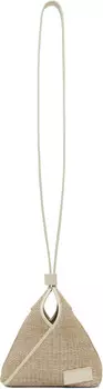 Маленькая бежевая сумка через плечо из рафии MM6 Maison Margiela