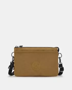Маленькая бежевая сумка через плечо с внешним карманом Kipling, бежевый