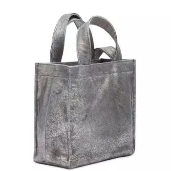 Маленькая большая сумка с логотипом Acne Studios, серебряный