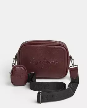 Маленькая бордовая сумка через плечо Bassy со съемным портмоне Pepe Jeans, бордо