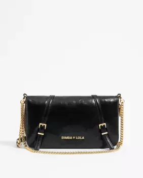 Маленькая черная кожаная женская сумка через плечо Bimba y Lola, черный