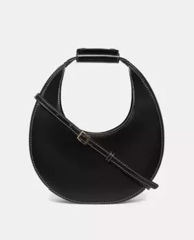 Маленькая черная мини-сумка Moon от Staud, черный