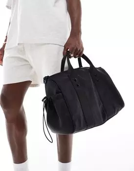 Маленькая черная мягкая сумка с рюшами и карманами ASOS DESIGN