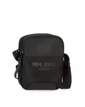 Маленькая черная мужская сумка через плечо с передним карманом Bromley Pepe Jeans, черный