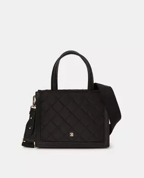 Маленькая черная стеганая сумочка с несколькими ручками LT, черный