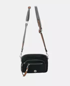 Маленькая черная сумка через плечо из нейлона с регулируемой ручкой Volum, черный