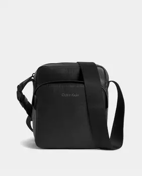 Маленькая черная сумка через плечо на молнии Calvin Klein, черный