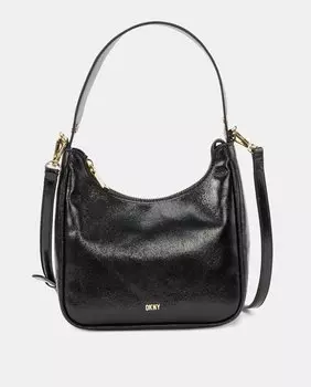 Маленькая черная сумка через плечо со съемным ремнем через плечо DKNY, черный