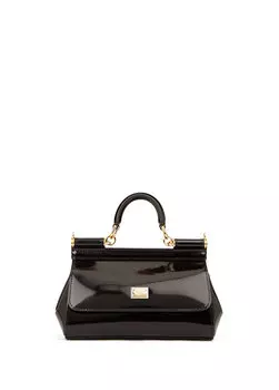 Маленькая черная женская кожаная сумка sicily Dolce&Gabbana