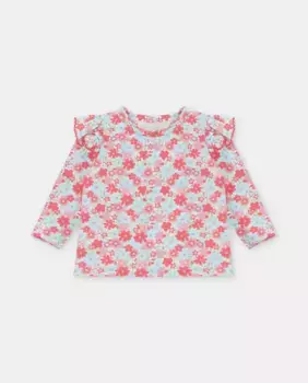 Маленькая девочка купальник футболка с принтом в коралловом цвете Martn Aranda, коралловый