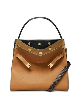 Маленькая двойная сумка Lee Radziwill Tory Burch, цвет Brown