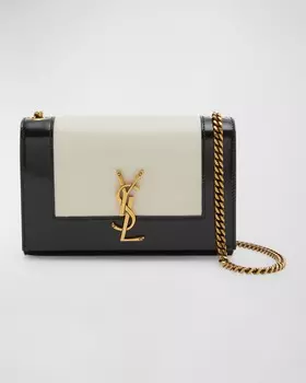 Маленькая двухцветная сумка через плечо Kate YSL с монограммой и цепочкой Saint Laurent