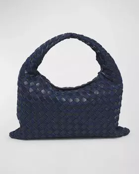 Маленькая джинсовая сумка Hop Bottega Veneta, цвет Abyss Indigo
