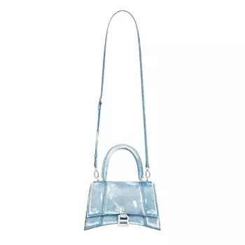 Маленькая джинсовая сумочка Balenciaga Hourglass, цвет Индиго