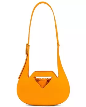 Маленькая формованная сумка через плечо Bottega Veneta, цвет Tangerine