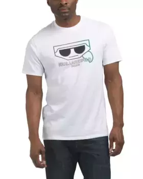 Маленькая футболка Karl на груди с плоской головкой Karl Lagerfeld Paris, белый