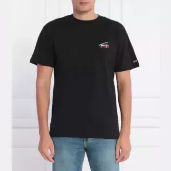 Маленькая футболка с флагом Tjm clsc, футболка обычного кроя Tommy Hilfiger, черный
