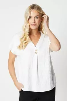 Маленькая футболка с пуговицами Wallis, белый