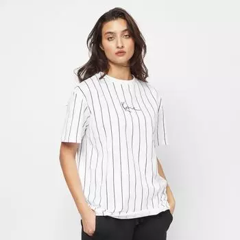 Маленькая футболка Signature Essential Pinstripe OS Karl Kani, цвет white/black
