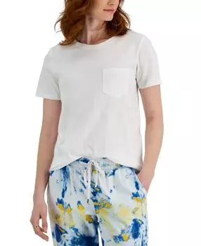 Маленькая хлопковая футболка, созданная для macy's Style &amp; Co, белый