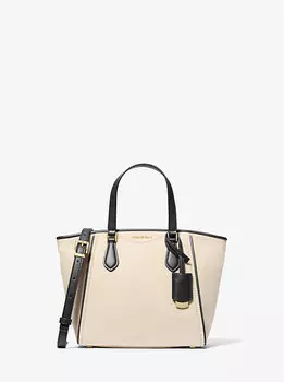 Маленькая холщовая сумка-трансформер через плечо Taryn Michael Kors, черный