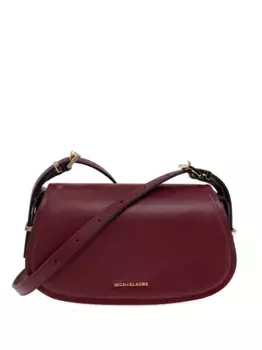 Маленькая изогнутая кожаная сумка через плечо Lydia Michael Michael Kors, красный
