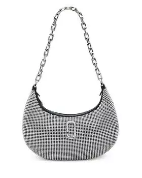 Маленькая изогнутая сумка со стразами MARC JACOBS, цвет Silver