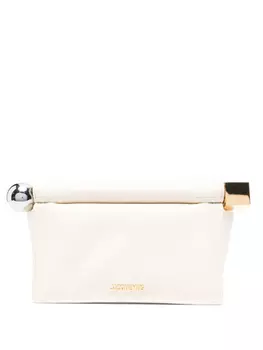 Маленькая клатч Jacquemus Rond Carr с металлическими сферами, нейтральный