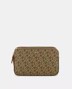 Маленькая коричневая сумка через плечо с логотипом DKNY, коричневый