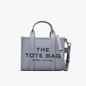 Маленькая кожаная большая сумка Marc Jacobs, серый