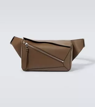 Маленькая кожаная поясная сумка Puzzle Loewe, коричневый
