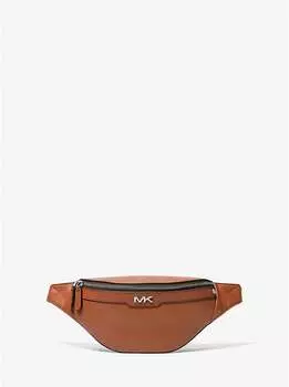Маленькая кожаная поясная сумка Varick Michael Kors Mens, коричневый